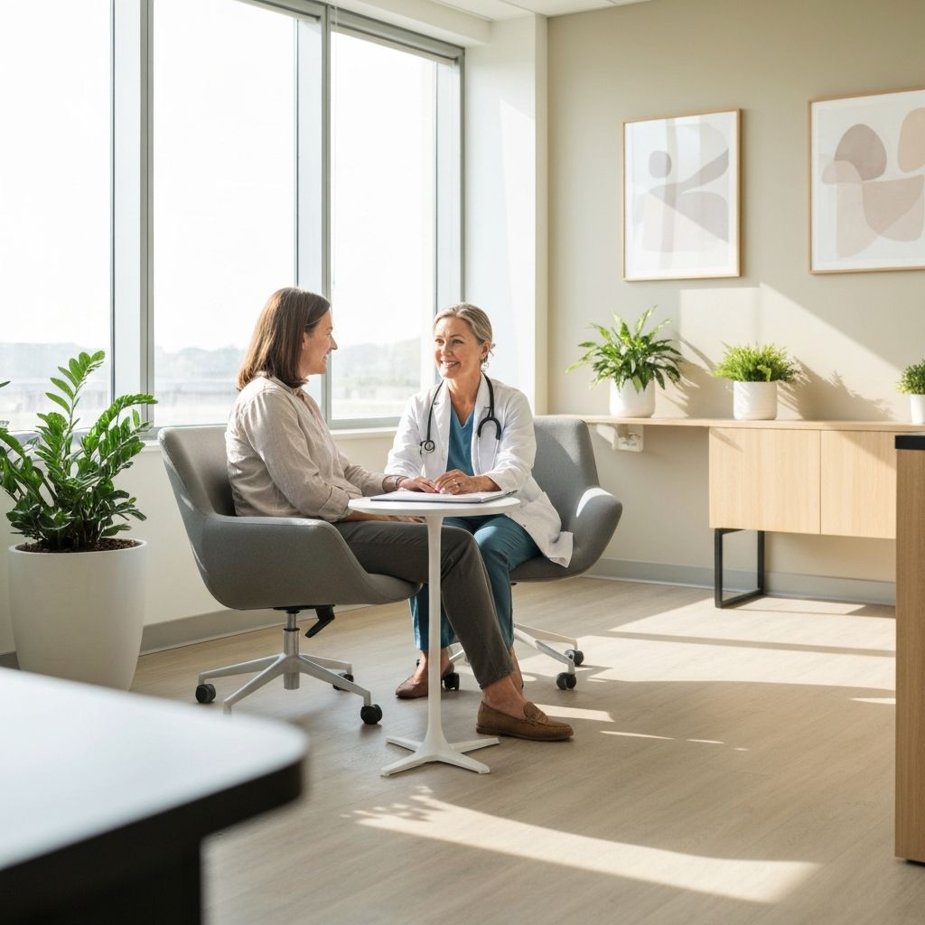 Professional medical consultation at Expat Health Clinic private office